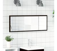 vidaXL Specchio da bagno LED Rovere Nero 100 x 8,5 x 37 cm Vetro