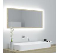 vidaXL Specchio da Bagno LED Rovere Sonoma 100x8,5x37 cm in Acrilico