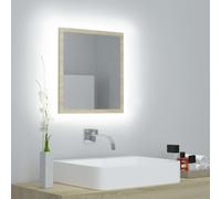 vidaXL Specchio da Bagno LED Rovere Sonoma 40x8,5x37 cm in Acrilico