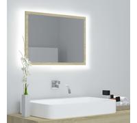 vidaXL Specchio da Bagno LED Rovere Sonoma 60x8,5x37 cm in Acrilico