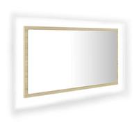 vidaXL Specchio da Bagno LED Rovere Sonoma 80x8,5x37 cm in Acrilico