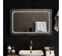 vidaXL Specchio da bagno LED Trasparente 80 x 50 cm vetro temperato
