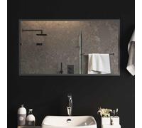 vidaXL Specchio da bagno a LED trasparente, 90 x 50 cm, specchio da bagno rettangolare moderno, parete a LED, superficie riflettente in vetro temperato, decorazione efficace nello spazio per ingresso