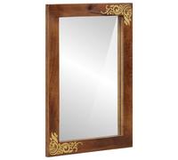 vidaXL Specchio da bagno Marrone miele 70 x 50 x 2,5 cm