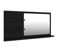 vidaXL Specchio da Bagno Nero 90x10,5x45 cm in Legno Multistrato