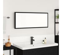 vidaXL Specchio da Bagno Rovere Nero Vetro, MDF Grande Specchio