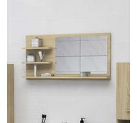vidaXL Specchio da Bagno Rovere Sonoma 90x10,5x45 cm Legno Multistrato