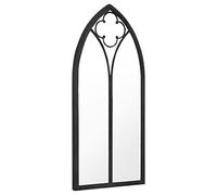 vidaXL Specchio da Giardino Nero 100x45 cm in Ferro per Uso Esterno