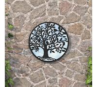 vidaXL Specchio da Giardino Nero 60x2,5 cm in Ferro Rotondo da Esterno