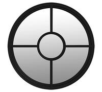 vidaXL Specchio da Giardino Nero 60x4 cm in Ferro Rotondo da Esterno