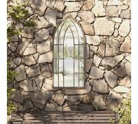 vidaXL Specchio da Giardino Sabbia 100x45 cm in Ferro per Uso Esterno