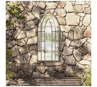 vidaXL Specchio da Giardino Sabbia 100x45 cm in Ferro per Uso Esterno