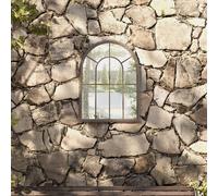 vidaXL Specchio da Giardino Sabbia 60x45 cm in Ferro per Uso Esterno