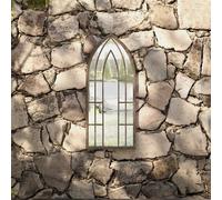 vidaXL Specchio da Giardino Sabbia 70x30 cm in Ferro per Uso Esterno