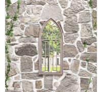 vidaXL Specchio da Giardino Sabbia 70x30 cm in Ferro per Uso Esterno