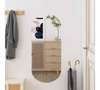 vidaXL Specchio da Parete 35x80 cm Vetro Ovale