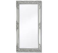 AX Specchio Parete Stile Anticato Barocco 100x50cm Argento Camerino Ganci 243681