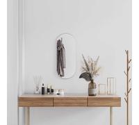 vidaXL Specchio da Parete Argento 70x30 cm Ovale