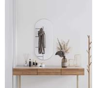 vidaXL Specchio da Parete Argento 90x40 cm Ovale