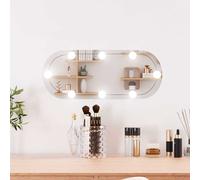 vidaXL Specchio da Parete con Luci LED 20x50 cm Vetro Ovale