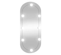vidaXL Specchio da Parete con Luci LED 35x80 cm Vetro Ovale