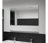 vidaXL Specchio da Parete con Mensola 100x60 cm in Vetro Temperato