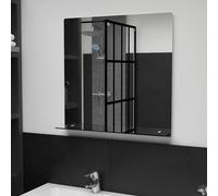 vidaXL Specchio da Parete con Mensola 60x60 cm in Vetro Temperato