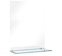 vidaXL Specchio da Parete con Mensola Specchiera da Muro con Ripiano Decorazioni per la Casa Accessori Decorativi 30x50 cm in Vetro Temperato