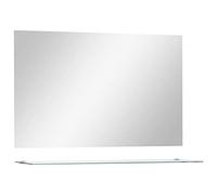 vidaXL Specchio da Parete con Mensola Specchiera da Muro con Ripiano Decorazioni per la Casa Accessori Decorativi 100x60 cm in Vetro Temperato