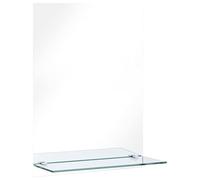 vidaXL Specchio da Parete con Mensola Specchiera da Muro con Ripiano Decorazioni per la Casa Accessori Decorativi 40x60 cm in Vetro Temperato