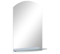 vidaXL Specchio da Parete con Mensola Specchiera da Muro con Ripiano Decorazioni per la Casa Accessori Decorativi 40x60 cm in Vetro Temperato