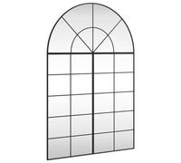 vidaXL Specchio da Parete Nero 100x150 cm Arco in Ferro, specchio a muro, specchio a parete ad arco, specchio da salotto, specchio