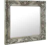 vidaXL Specchio da Parete Stile Barocco 50x50 cm Argento