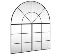 vidaXL Specchio da Parete Nero 100x110 cm Arco in Ferro, specchio a muro, specchio a parete ad arco, specchio da salotto, specchio