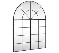 vidaXL Specchio da Parete Nero 100x130 cm Arco in Ferro, Specchio a Muro, Specchio a Parete ad Arco, Specchio da Salotto, Specchio