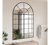 vidaXL Specchio da Parete Nero 100x150 cm Arco in Ferro, specchio a muro, specchio a parete ad arco, specchio da salotto, specchio