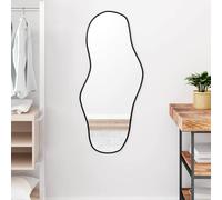 vidaXL Specchio da Parete Nero 100x45 cm