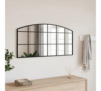 vidaXL Specchio da Parete Nero 100x50 cm Arco in Ferro