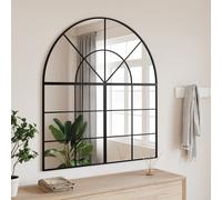 vidaXL Specchio da Parete Nero 100x50 cm Arco in Ferro