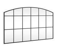 vidaXL Specchio da Parete Nero 100x60 cm Arco in Ferro