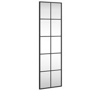 vidaXL Specchio da Parete Nero 30x100 cm Rettangolare in Ferro