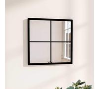 vidaXL Specchio da Parete Nero 40x40 cm in Metallo