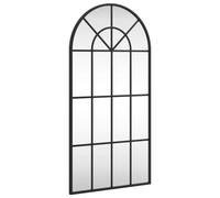 vidaXL Specchio da Parete Nero 40x80 cm Arco in Ferro