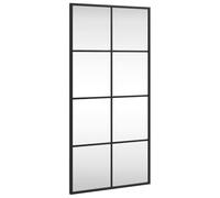 vidaXL Specchio da Parete Nero 40x80 cm Rettangolare in Ferro
