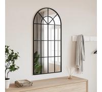 vidaXL Specchio da Parete Nero 50x100 cm Arco in Ferro