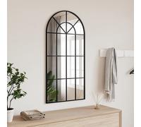 vidaXL Specchio da Parete Nero 50x100 cm Arco in Ferro
