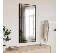 vidaXL Specchio da Parete Nero 50x100 cm Rettangolare in Ferro