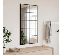 vidaXL Specchio da Parete Nero 50x100 cm Rettangolare in Ferro