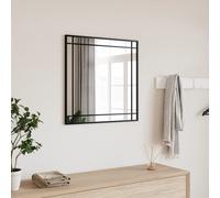 vidaXL Specchio da Parete Nero 50x50 cm Quadrato in Ferro