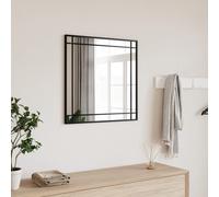 vidaXL Specchio da Parete Nero 50x50 cm Quadrato in Ferro